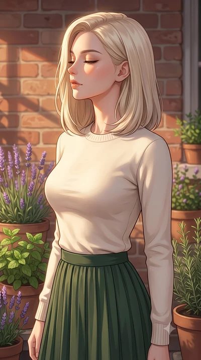 score_9, masterpiece, best quality, ultra-detailed, high-budget anime keyframe, editorial fashion photography, tasteful artistic composition, Caucasian woman woman. close-up cowboy shot from the waist and thighs up, the character dominates the compos