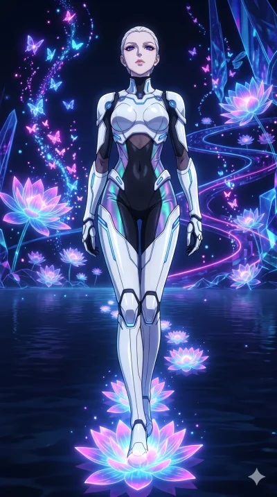 score_9, masterpiece, best quality, ultra-detailed, High-budget Anime Keyframe, vibrant colors, fluid line-art, expressive lighting, cinematic composition, Ufotable-style visual effects, top-tier animation quality, Caucasian woman with pale skin and 