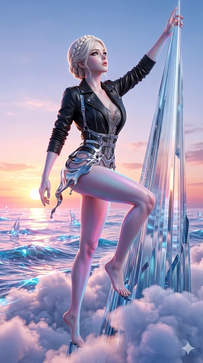 score_9, masterpiece, best quality, ultra-detailed, Photorealistic 8k CG, masterpiece, hyper-realistic SSS skin texture, cinematic ray-tracing, every pore and strand of hair rendered with extreme precision, 8k resolution, Korean woman with idol-like 