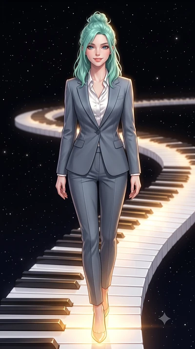 score_9, masterpiece, best quality, ultra-detailed, high-budget anime keyframe, editorial fashion photography, tasteful artistic composition, Japanese woman. close-up cowboy shot from the waist and thighs up, the character dominates the composition, 
