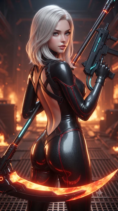 score_9, masterpiece, best quality, ultra-detailed, high-budget anime keyframe, editorial fashion photography, tasteful artistic composition, Caucasian woman. close-up cowboy shot from the waist and thighs up, the character dominates the composition,