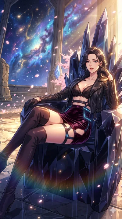 score_9, masterpiece, best quality, ultra-detailed, High-budget Anime Keyframe, vibrant colors, fluid line-art, expressive lighting, cinematic composition, Ufotable-style visual effects, top-tier animation quality, Korean woman with idol-like refined