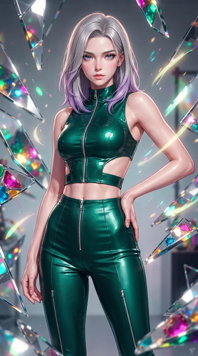 score_9, masterpiece, best quality, ultra-detailed, high-budget anime keyframe, editorial fashion photography, tasteful artistic composition, Caucasian woman. close-up cowboy shot from the waist and thighs up, the character dominates the composition,