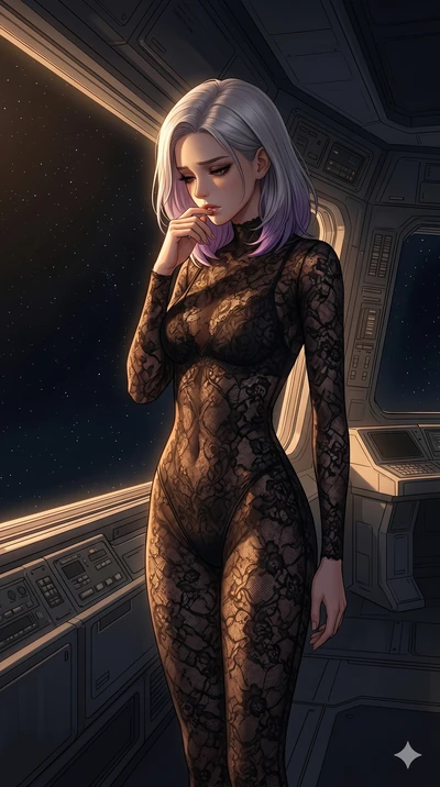 score_9, masterpiece, best quality, ultra-detailed, high-budget anime keyframe, editorial fashion photography, tasteful artistic composition, Caucasian woman, strictly human ears. cowboy shot from the thighs up, character and outfit filling the frame