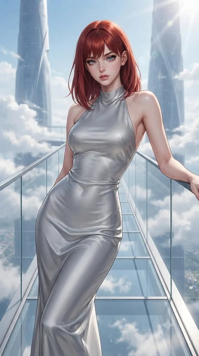 score_9, masterpiece, best quality, ultra-detailed, high-budget anime keyframe, editorial fashion photography, tasteful artistic composition, Caucasian woman, strictly human ears. close-up cowboy shot from the waist and thighs up, the character domin