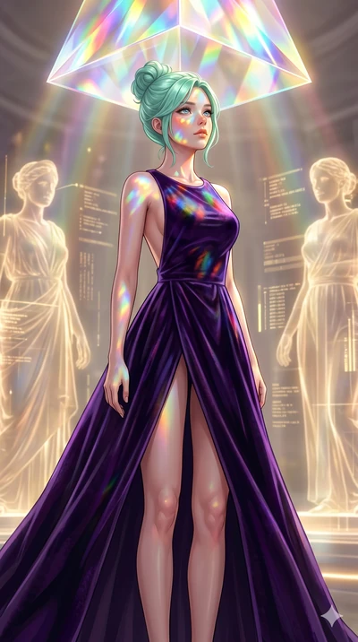 score_9, masterpiece, best quality, ultra-detailed, high-budget anime keyframe, editorial fashion photography, tasteful artistic composition, Japanese woman. cowboy shot from the thighs up, character and outfit filling the frame for maximum editorial
