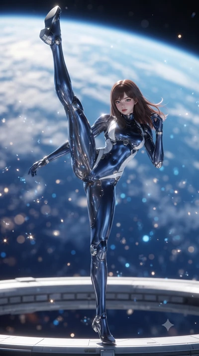 score_9, masterpiece, best quality, ultra-detailed, high-budget anime keyframe, editorial fashion photography, tasteful artistic composition, Korean woman. low angle full-body shot from head to toe showing her feet, filling the entire 9:16 vertical f
