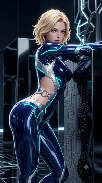 score_9, masterpiece, best quality, ultra-detailed, high-budget anime keyframe, semi-realistic 3D game render, editorial fashion photography, tasteful artistic composition, Caucasian woman. close-up cowboy shot from the waist and thighs up, the chara