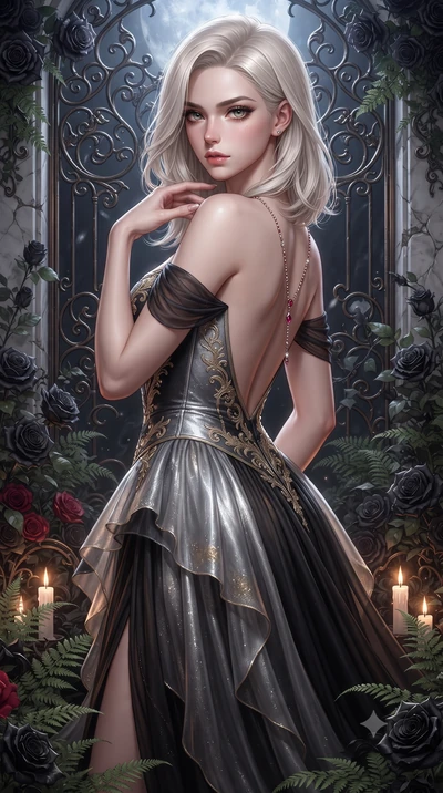score_9, masterpiece, best quality, ultra-detailed, high-budget anime keyframe, editorial fashion photography, tasteful artistic composition, Caucasian woman. close-up cowboy shot from the waist and thighs up, the character dominates the composition,