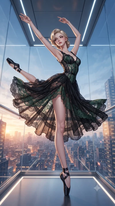 score_9, masterpiece, best quality, ultra-detailed, high-budget anime keyframe, editorial fashion photography, tasteful artistic composition, Korean woman. low angle full-body shot from head to toe showing her feet, filling the entire 9:16 vertical f