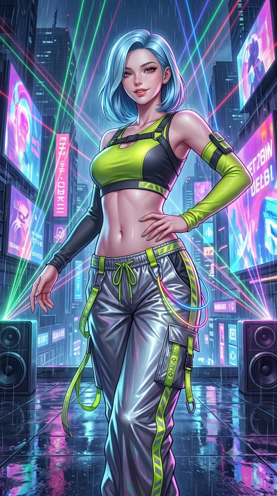 score_9, masterpiece, best quality, ultra-detailed, high-budget anime keyframe, semi-realistic 3D game render, editorial fashion photography, tasteful artistic composition, Korean woman. close-up cowboy shot from the waist and thighs up, the characte