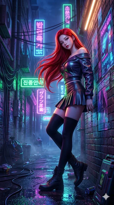 score_9, masterpiece, best quality, ultra-detailed, highly detailed CG unity 8k render, an incredibly beautiful Korean anime girl. Dynamic low angle shot filling the frame. She has an absolutely perfect 8-heads proportion, an exceptionally tall femal