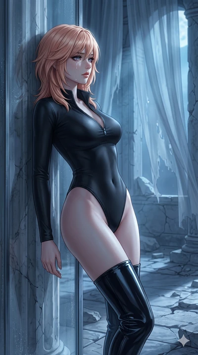 score_9, masterpiece, best quality, ultra-detailed, high-budget anime keyframe, editorial fashion photography, tasteful artistic composition, Japanese woman. cowboy shot from the thighs up, character and outfit filling the frame for maximum editorial