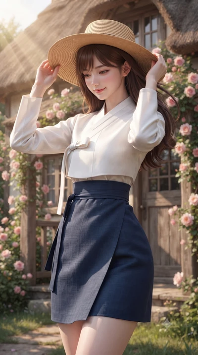 score_9, masterpiece, best quality, ultra-detailed, high-budget anime keyframe, editorial fashion photography, tasteful artistic composition, Korean woman woman. close-up cowboy shot from the waist and thighs up, the character dominates the compositi