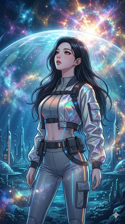 score_9, masterpiece, best quality, ultra-detailed, high-budget anime movie keyframe, cinematic anime lighting, intricate line art, Caucasian (strictly human ears) woman. Upper body filling screen focusing on her alluring features and slim-fit silhou
