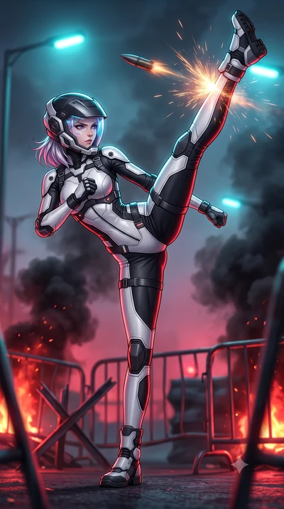 score_9, masterpiece, best quality, ultra-detailed, high-budget anime keyframe, semi-realistic 3D game render, editorial fashion photography, tasteful artistic composition, Caucasian woman. low angle full-body shot from head to toe showing her feet, 