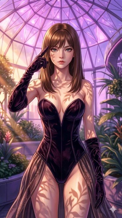 score_9, masterpiece, best quality, ultra-detailed, high-budget anime keyframe, editorial fashion photography, tasteful artistic composition, Korean woman. cowboy shot from the thighs up, character and outfit filling the frame for maximum editorial p