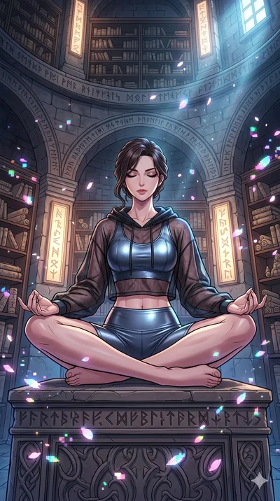 첨부의 캐릭터를 고정하여, 절대로 의상과 포즈를 동일하게 하지말고 현재 프롬프트 기반으로 이미지를 완전히 재구성해야해. score_9, masterpiece, best quality, ultra-detailed, high-budget anime movie keyframe, cinematic anime lighting, intricate line art, Japanese woman. Low angle cowboy shot filling the e