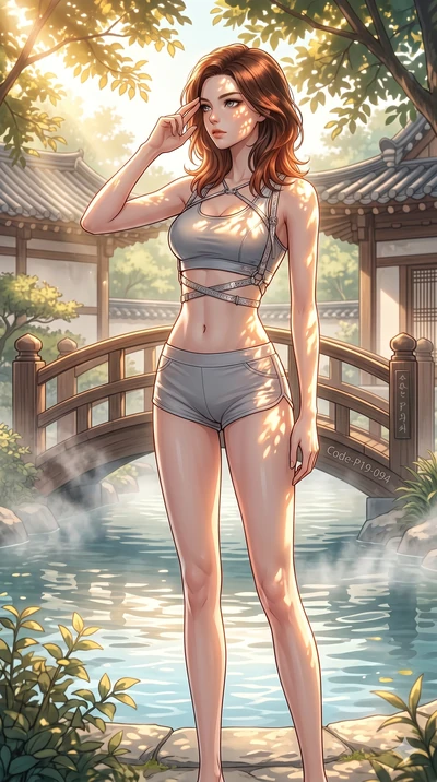 score_9, masterpiece, best quality, ultra-detailed, high-budget anime keyframe, editorial fashion photography, tasteful artistic composition, Korean woman. cowboy shot from the thighs up, character and outfit filling the frame for maximum editorial p