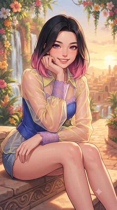 score_9, masterpiece, best quality, ultra-detailed, high-budget anime keyframe, editorial fashion photography, tasteful artistic composition, gorgeous anime illustration, with clean line-art, distinct ink outlines, and high-contrast stereoscopic dept