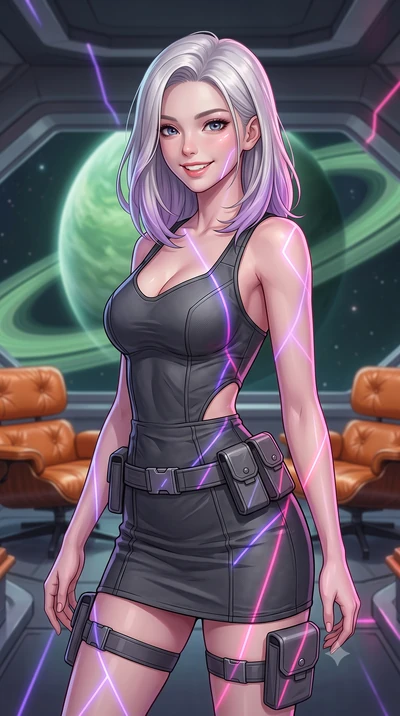 score_9, masterpiece, best quality, ultra-detailed, high-budget anime keyframe, editorial fashion photography, tasteful artistic composition, Caucasian woman, strictly human ears. close-up cowboy shot from the waist and thighs up, the character domin