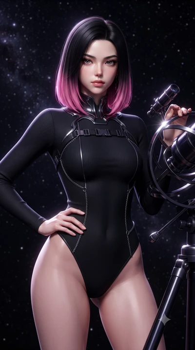 score_9, masterpiece, best quality, ultra-detailed, high-budget anime keyframe, editorial fashion photography, tasteful artistic composition, Korean woman. close-up cowboy shot from the waist and thighs up, the character dominates the composition, fi