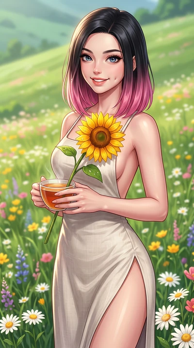 score_9, masterpiece, best quality, ultra-detailed, high-budget anime keyframe, editorial fashion photography, tasteful artistic composition, Korean woman. close-up cowboy shot from the waist and thighs up, the character dominates the composition, fi