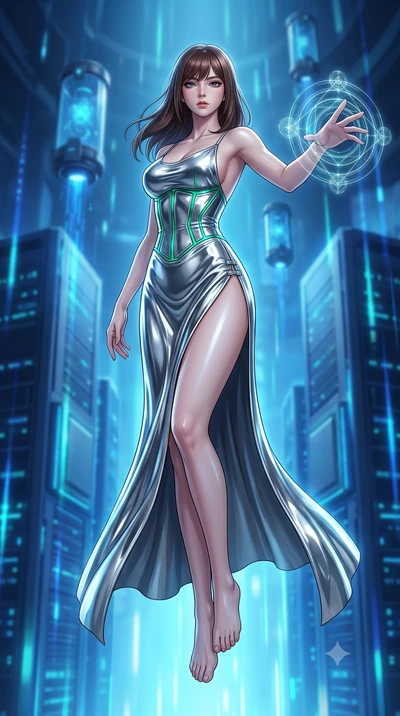 score_9, masterpiece, best quality, ultra-detailed, high-budget anime keyframe, editorial fashion photography, tasteful artistic composition, Korean woman. low angle full-body shot from head to toe showing her feet, filling the entire 9:16 vertical f