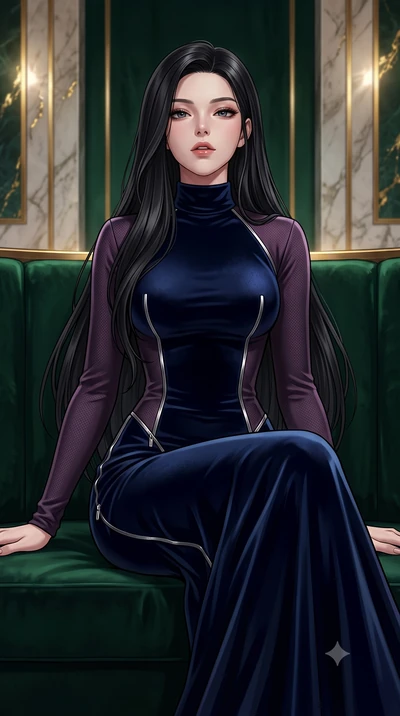 score_9, masterpiece, best quality, ultra-detailed, high-budget anime keyframe, editorial fashion photography, tasteful artistic composition, Korean woman. close-up cowboy shot from the waist and thighs up, the character dominates the composition, fi