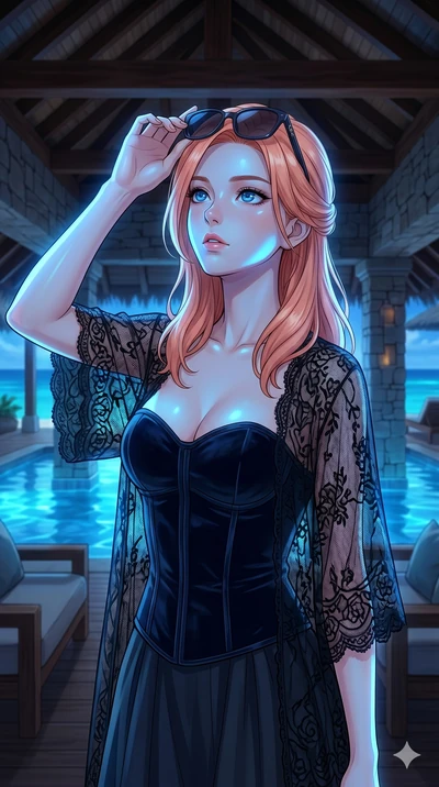 score_9, masterpiece, best quality, ultra-detailed, high-budget anime keyframe, editorial fashion photography, tasteful artistic composition, Japanese woman. cowboy shot from the thighs up, character and outfit filling the frame for maximum editorial