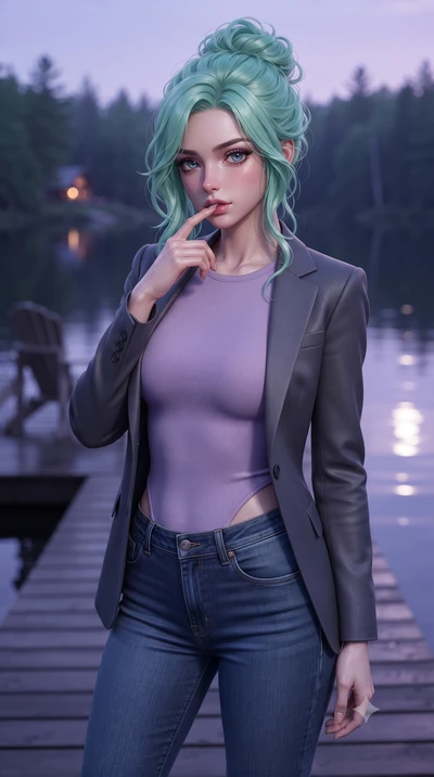 score_9, masterpiece, best quality, ultra-detailed, high-budget anime keyframe, editorial fashion photography, tasteful artistic composition, Japanese woman woman. close-up cowboy shot from the waist and thighs up, the character dominates the composi