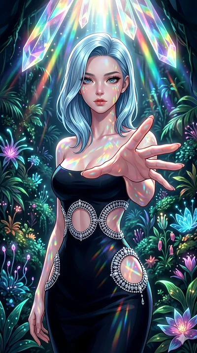 score_9, masterpiece, best quality, ultra-detailed, high-budget anime keyframe, editorial fashion photography, tasteful artistic composition, Korean woman. cowboy shot from the thighs up, character and outfit filling the frame for maximum editorial p