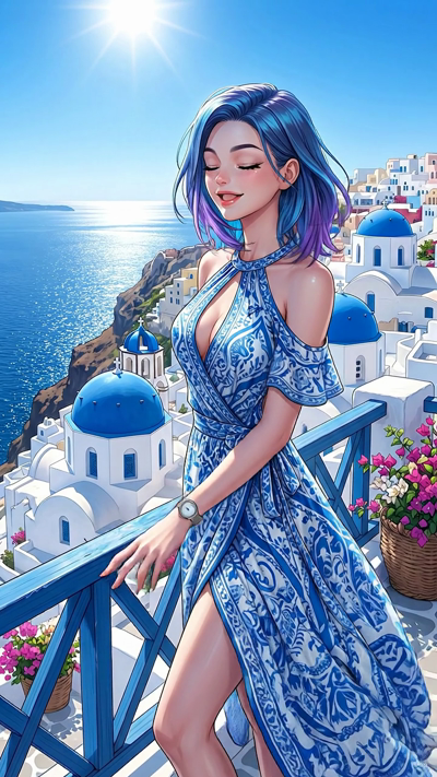 Character blinking, looking at camera with a subtle, natural expression, moving slowly and naturally. Their hair sways gently in a quiet draft of air while maintaining their original pose. The camera executes a very slow, smooth dolly-in. The backgro