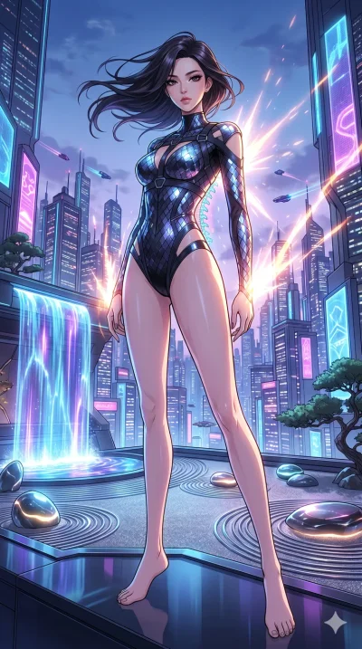score_9, masterpiece, best quality, ultra-detailed, High-budget Anime Keyframe, vibrant colors, fluid line-art, expressive lighting, cinematic composition, Ufotable-style visual effects, top-tier animation quality, Korean woman with idol-like refined