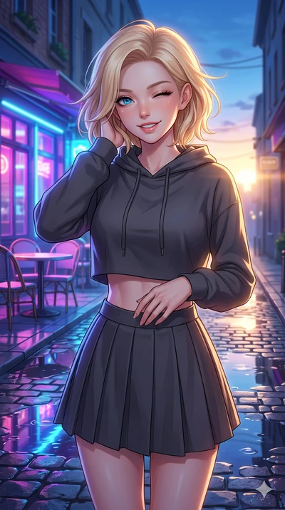 score_9, masterpiece, best quality, ultra-detailed, high-budget anime keyframe, vibrant anime aesthetic, Caucasian woman, strictly human ears. close-up cowboy shot from the waist and thighs up, the character dominates the composition, filling the fra