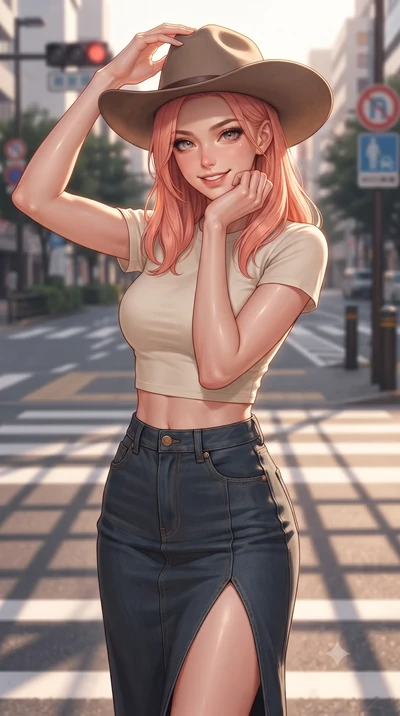 score_9, masterpiece, best quality, ultra-detailed, high-budget anime keyframe, editorial fashion photography, tasteful artistic composition, Japanese woman. close-up cowboy shot from the waist and thighs up, the character dominates the composition, 
