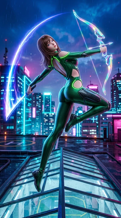 score_9, masterpiece, best quality, ultra-detailed, high-budget anime keyframe, semi-realistic 3D game render, editorial fashion photography, tasteful artistic composition, Korean woman. low angle full-body shot from head to toe showing her feet, fil