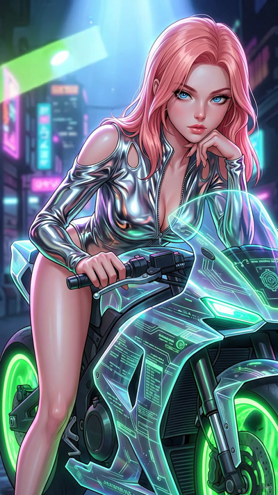 An anime keyframe style video starting from the initial frame. The camera executes a slow, smooth orbit. The background galaxy and stars shimmer and rotate slowly. Volumetric sunbeams shift across the room, illuminating floating dust motes and creati