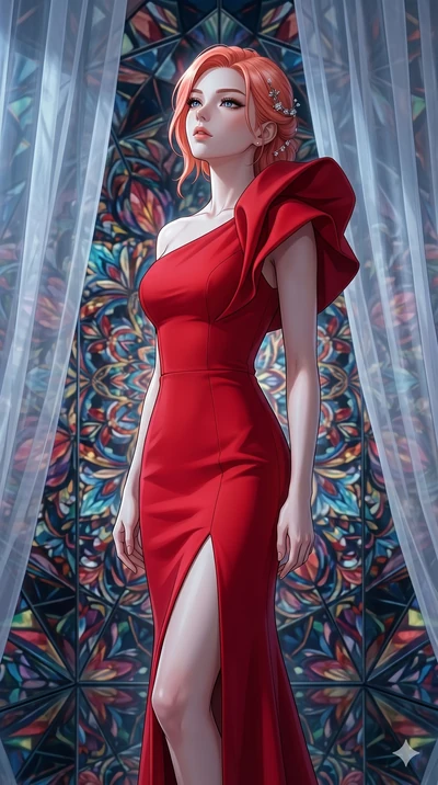 score_9, masterpiece, best quality, ultra-detailed, high-budget anime keyframe, editorial fashion photography, tasteful artistic composition, Japanese woman. cowboy shot from the thighs up, character and outfit filling the frame for maximum editorial