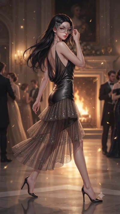 score_9, masterpiece, best quality, ultra-detailed, high-budget anime keyframe, editorial fashion photography, tasteful artistic composition, Korean woman. low angle full-body shot from head to toe showing her feet, filling the entire 9:16 vertical f