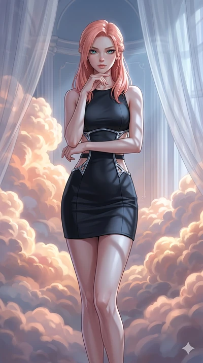 score_9, masterpiece, best quality, ultra-detailed, high-budget anime keyframe, editorial fashion photography, tasteful artistic composition, Japanese woman. cowboy shot from the thighs up, character and outfit filling the frame for maximum editorial