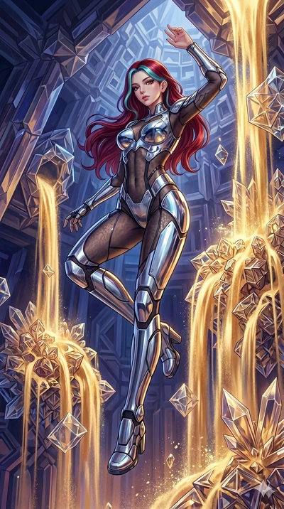score_9, masterpiece, best quality, ultra-detailed, high-budget anime keyframe, Caucasian woman, strictly human ears. low angle full-body shot filling the entire 9:16 frame with her statuesque presence, stretching the vertical silhouette. descending 