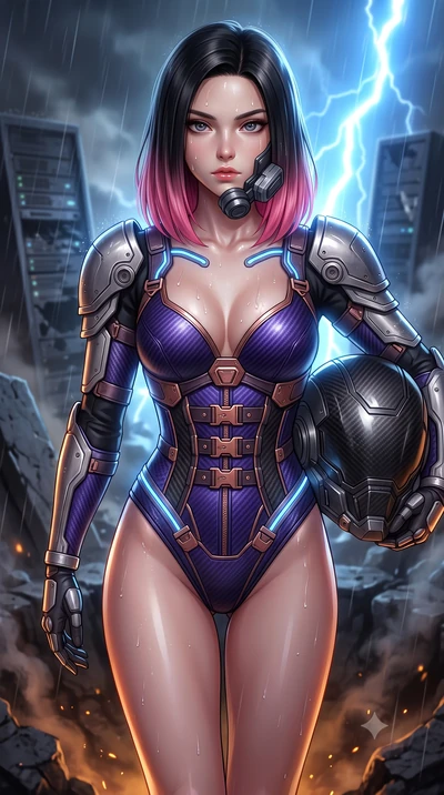 score_9, masterpiece, best quality, ultra-detailed, high-budget anime keyframe, semi-realistic 3D game render, editorial fashion photography, tasteful artistic composition, Korean woman. close-up cowboy shot from the waist and thighs up, the characte