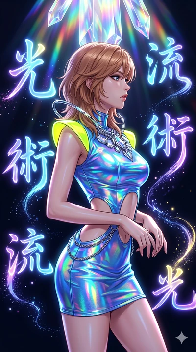 score_9, masterpiece, best quality, ultra-detailed, high-budget anime keyframe, editorial fashion photography, tasteful artistic composition, Korean woman. close-up cowboy shot from the waist and thighs up, the character dominates the composition, fi