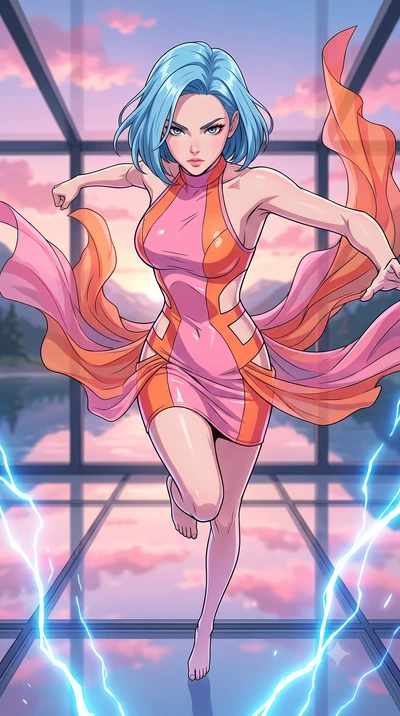 score_9, masterpiece, best quality, ultra-detailed, high-budget anime keyframe, clean line-art, cel-shading, Korean woman. close-up cowboy shot from the waist and thighs up, the character dominates the composition, filling the frame with her large pr