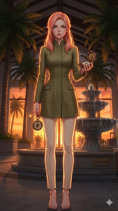 score_9, masterpiece, best quality, ultra-detailed, high-budget anime keyframe, editorial fashion photography, tasteful artistic composition, Japanese woman. low angle full-body shot from head to toe showing her feet, filling the entire 9:16 vertical