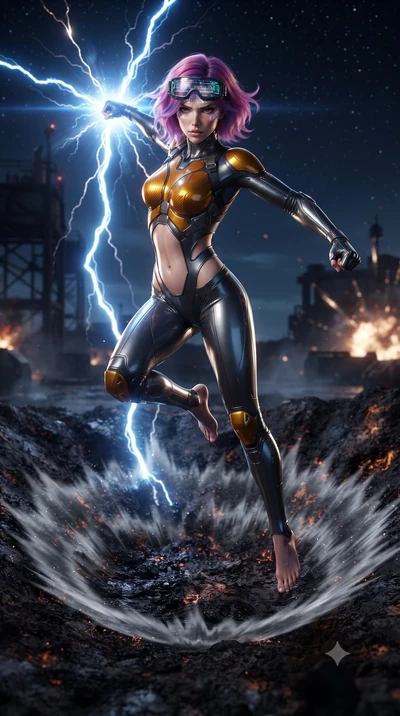 score_9, masterpiece, best quality, ultra-detailed, high-budget anime keyframe, editorial fashion photography, tasteful artistic composition, Caucasian woman. low angle full-body shot from head to toe showing her feet, filling the entire 9:16 vertica
