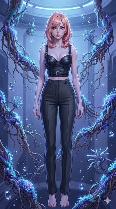 score_9, masterpiece, best quality, ultra-detailed, high-budget anime keyframe, editorial fashion photography, tasteful artistic composition, Japanese woman. cowboy shot from the thighs up, character and outfit filling the frame for maximum editorial