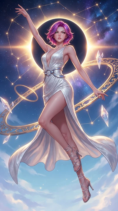 score_9, masterpiece, best quality, ultra-detailed, high-budget anime keyframe, editorial fashion photography, tasteful artistic composition, Caucasian woman. low angle full-body shot from head to toe showing her feet, filling the entire 9:16 vertica