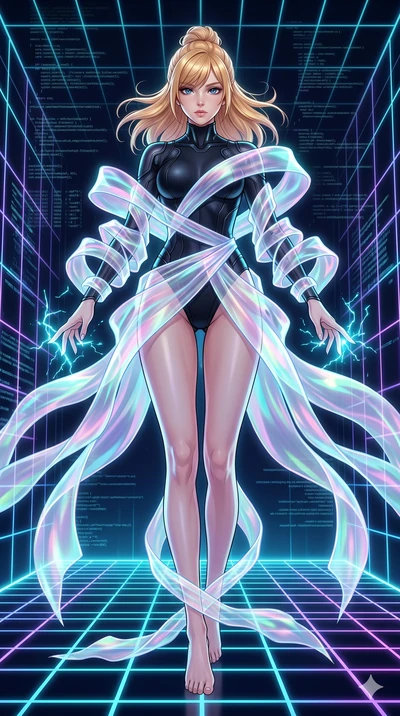 score_9, masterpiece, best quality, ultra-detailed, high-budget anime keyframe, editorial fashion photography, tasteful artistic composition, Caucasian woman, strictly human ears. low angle full-body shot from head to toe showing her feet, filling th